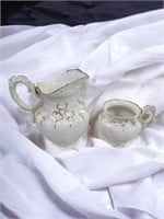 Vintage Cream & Sugar Stamped Royal Semi Porcelain