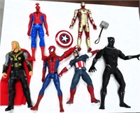 SIX (6) Action Figures Incl. Marvel & 13"