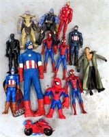Marvel Comics Toys, largest is 15"L