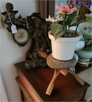 Crose Mantle Clock & Rock Plant Stand