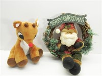 Christmas Decor,Rudolph W/Santa 6"