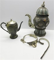 Antique Morrocan Ceramic Teapot 15"T Broke