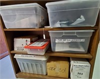 3 Shelves Full Of Bins With Radio Parts