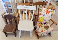 (3) Rocking Chair, (3) Chairs Doll Furniture