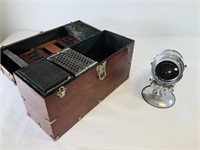 Antique Victor Portable 2 slide projector w/ case