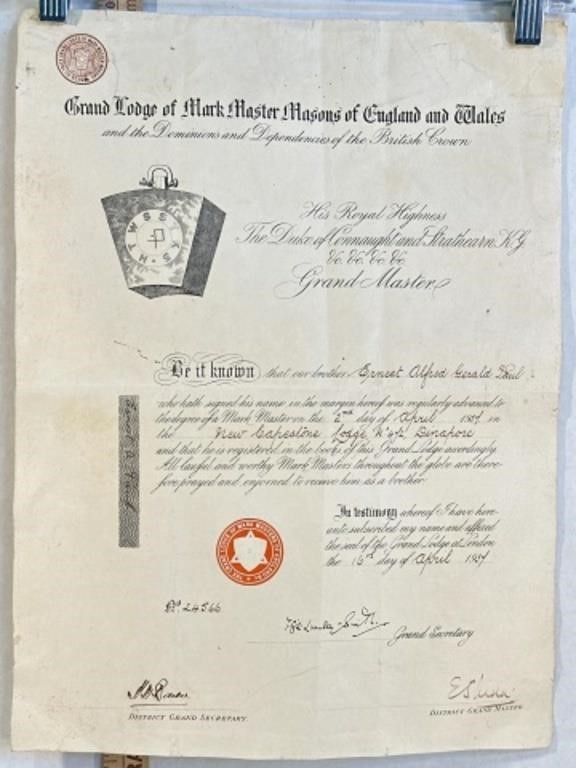 1937 Grand Lodge of Mark, master Masons of