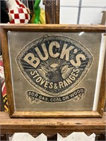 Vintage Buck's Stoves Sign- Deer Graphics-COOL!