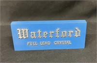 Vtg Waterford Crystal Retail Dealer Display Sign