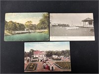 3-Antique Postcards Des Moines Ingersoll Park