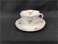 Shelley Rose Spray China Cup & Saucer 2 3/8"