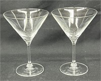 (2) Mikasa Crystal Pair Martini Goblets 6 3/8"