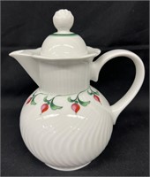 Dansk China Rosebud Pattern Lidded Teapot 7.5"