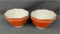 (4) Fitz & Floyd Octagon 5" Bowls Set