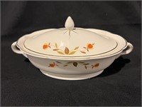 Hall Jewel T Autumn Leaf Covered Oval Veg Bowl