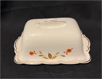 Hall Jewel T Autumn Leaf Covered Butter Dish w/