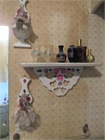 3 Shelves & Oil Lamps & Other Contents