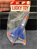 NOS Metal Friction US NAVY Toy Plane Unopened MIB