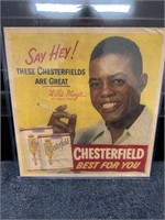 Willie Mays Chesterfield Cigarettes Store Sign