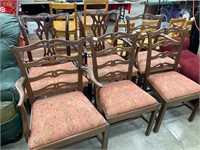 4 armchairs 2 straight chairs    (4 matching)