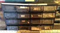 (3) HARDWARE BINS WITH ASSORTED BOLTS & HARDWARE