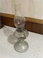Vintage glass oil hurricane lamp.