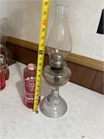 Vintage glass kerosene lamp with old bottle