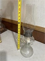 Vintage kerosene oil glass lamp with small bottle