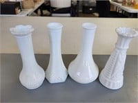 Milk Glass Vases 4ea Lot 1 Milk Glass Resale $20