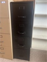 4 Drawer Black File Cabinet- 50” T, 16” W, 26” D