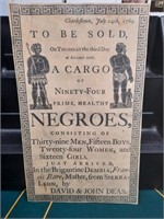 Negroes For Sale & Auction Poster Sign-Re Listed