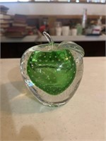 Vintage Emerald Green Apple and Amber Apple Glass
