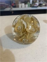 Collectible Glass Paperweight- Floral