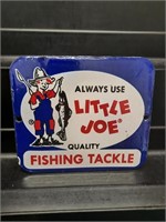 Vintage Little Joe Fishing Tackle Porcelain Sign