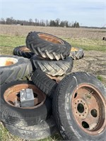 Tractor tires with the battery