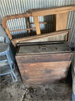 Wooden bed frame, desk top, card table