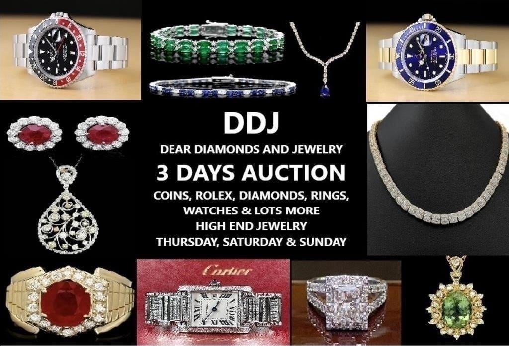 Dear Diamonds and Jewelry 3 day Auction Day 1 Thurs 3/21/24