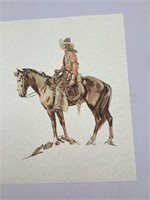 Western Cowboy Water Color Print Unframed 16X20