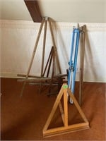 Large lot of easels