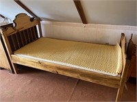Single bed frame with foam mattresses