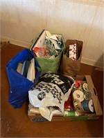 Large lot of holiday bags ribbon and boxes