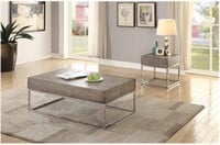 $139 Cecil II Chrome and Gray Oak End Table