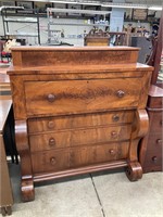 Antique walnut empire chest -lift-top dresser box