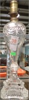 ETCHED GLASS BASE LAMP 14"