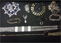 Lot Of Ten Silver And Gold Tone Fashion Necklaces