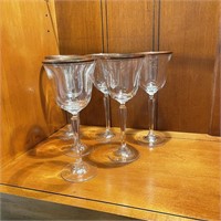 Lot of 6 Crystal Water Glasses 8 Inches Tall
