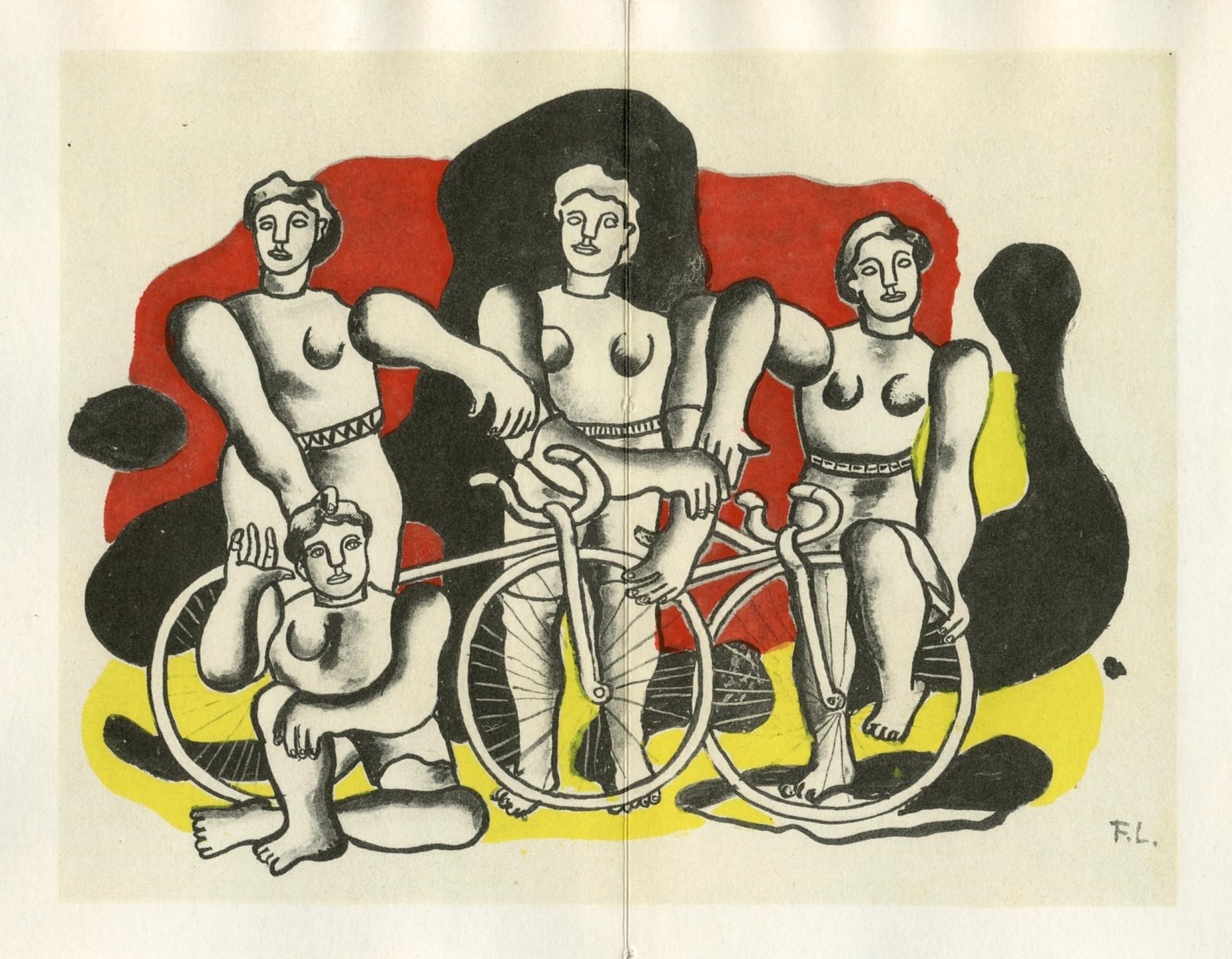Fernand Leger pochoir "Les Cyclistes"
