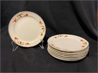 (8) Hall Jewel T Autumn Leaf Bread & Butter Plates