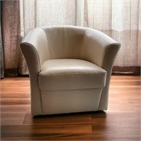 Pier 1 Swivel Barrel Chair Leather Style