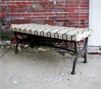Upholstered Seat Metal Bench 4’