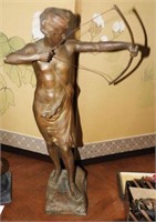 Antique solid Bronze statue of Cupid with bow